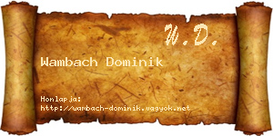 Wambach Dominik névjegykártya
